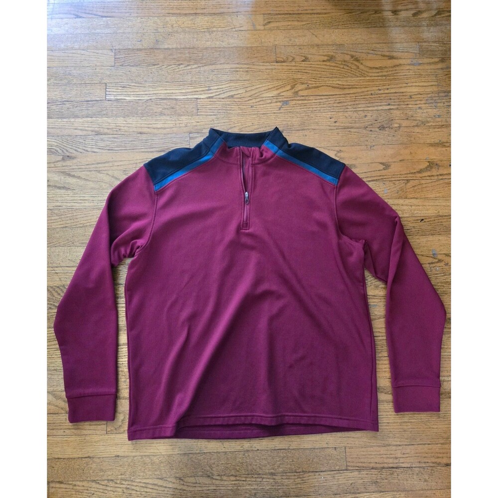 Mizuno Warmalite Mens Red Quarter Zip Long Sleeve Athletic Pullover Size XL